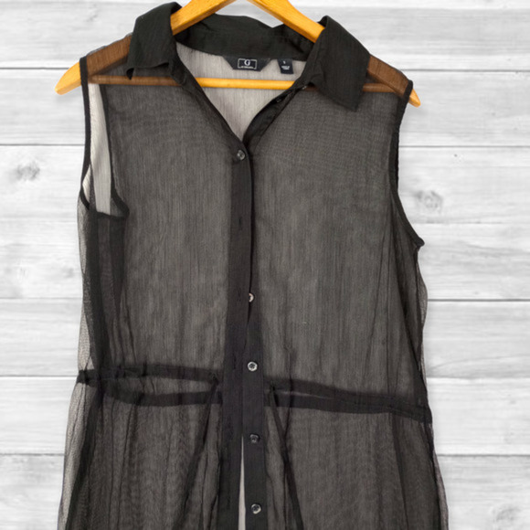 G by Giuliana Women's Black Sheer Tunic Coverup- Size‎ S - Picture 5 of 8